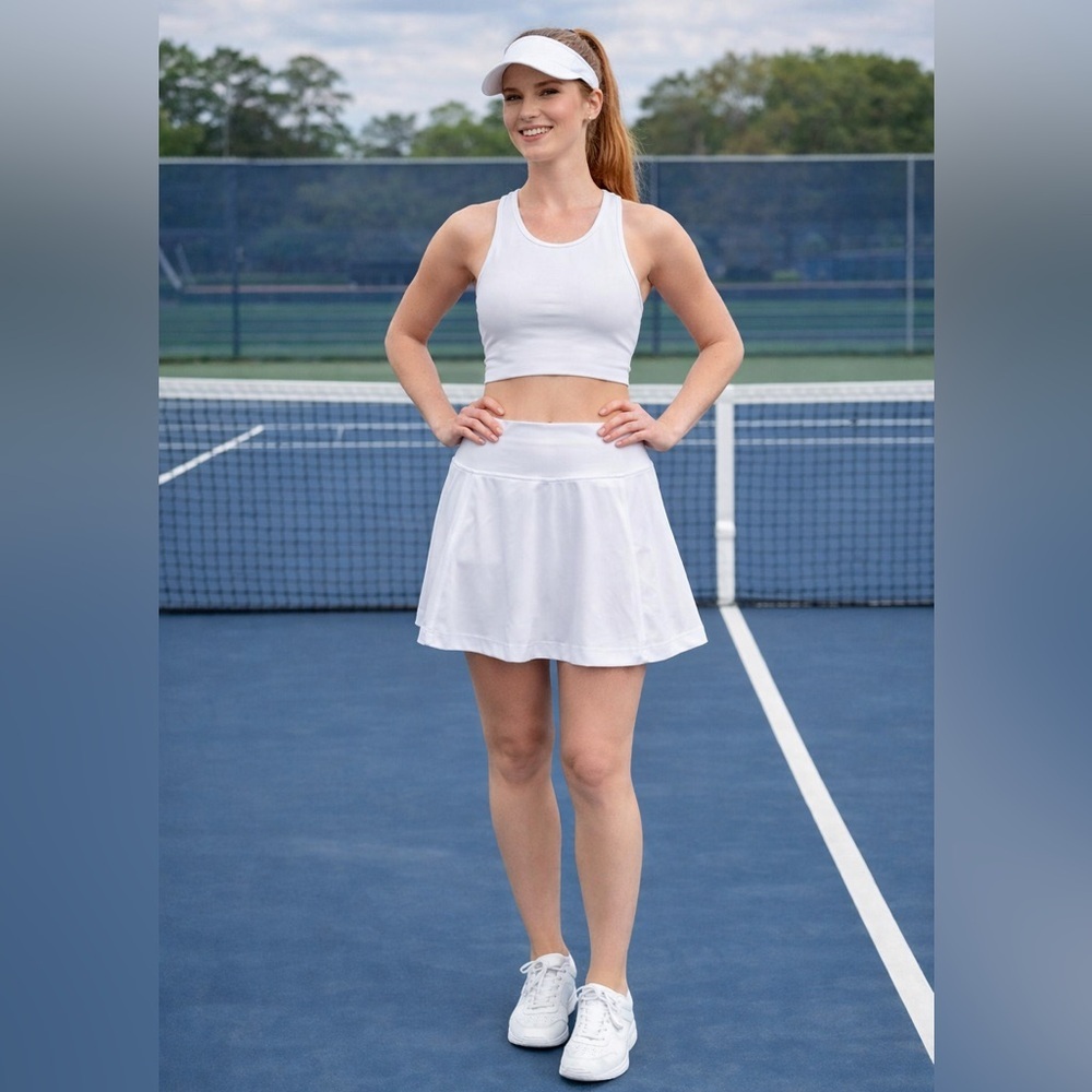 Madewell MWL White Tennis Pickleball Golfcore Skort Built-In Shorts Size M NWT
